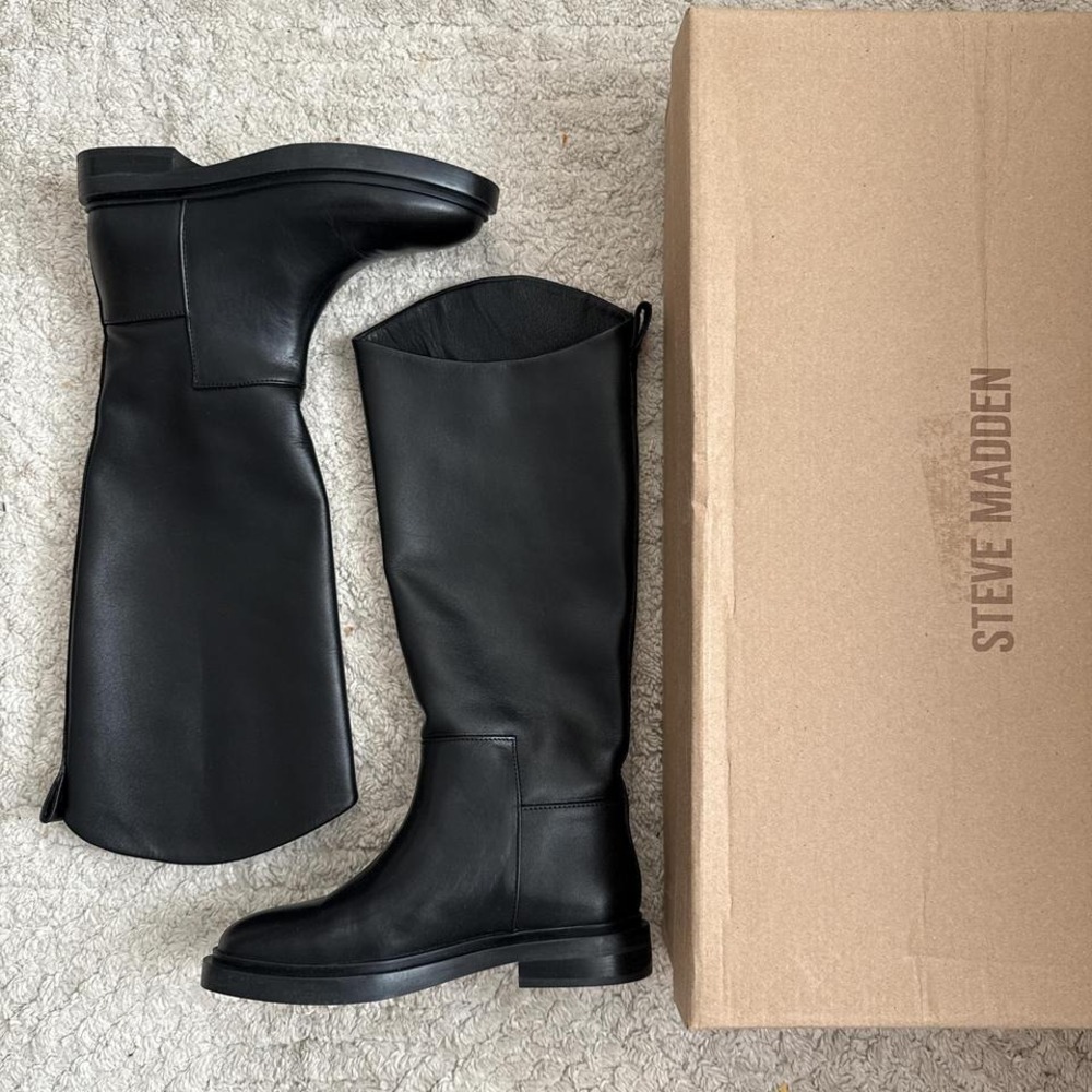 Steve Madden gaige black riding leather boots